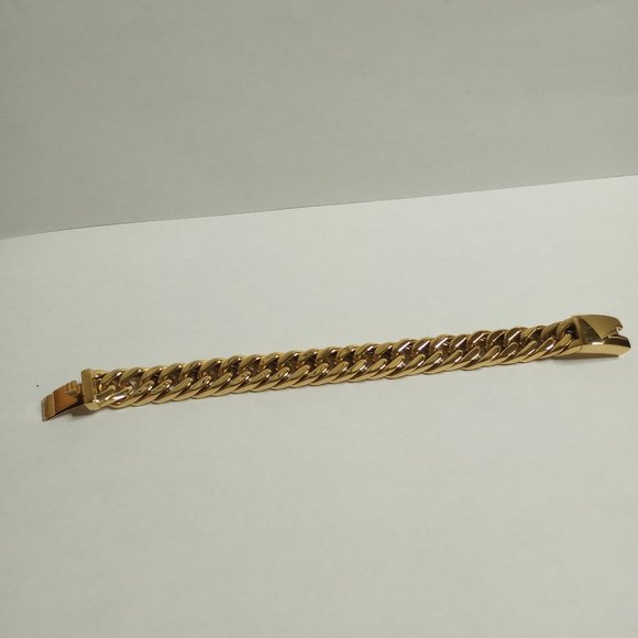 Amazon.com: Men 9 INCH LONG GOLD STAINLESS STEEL BRACELET